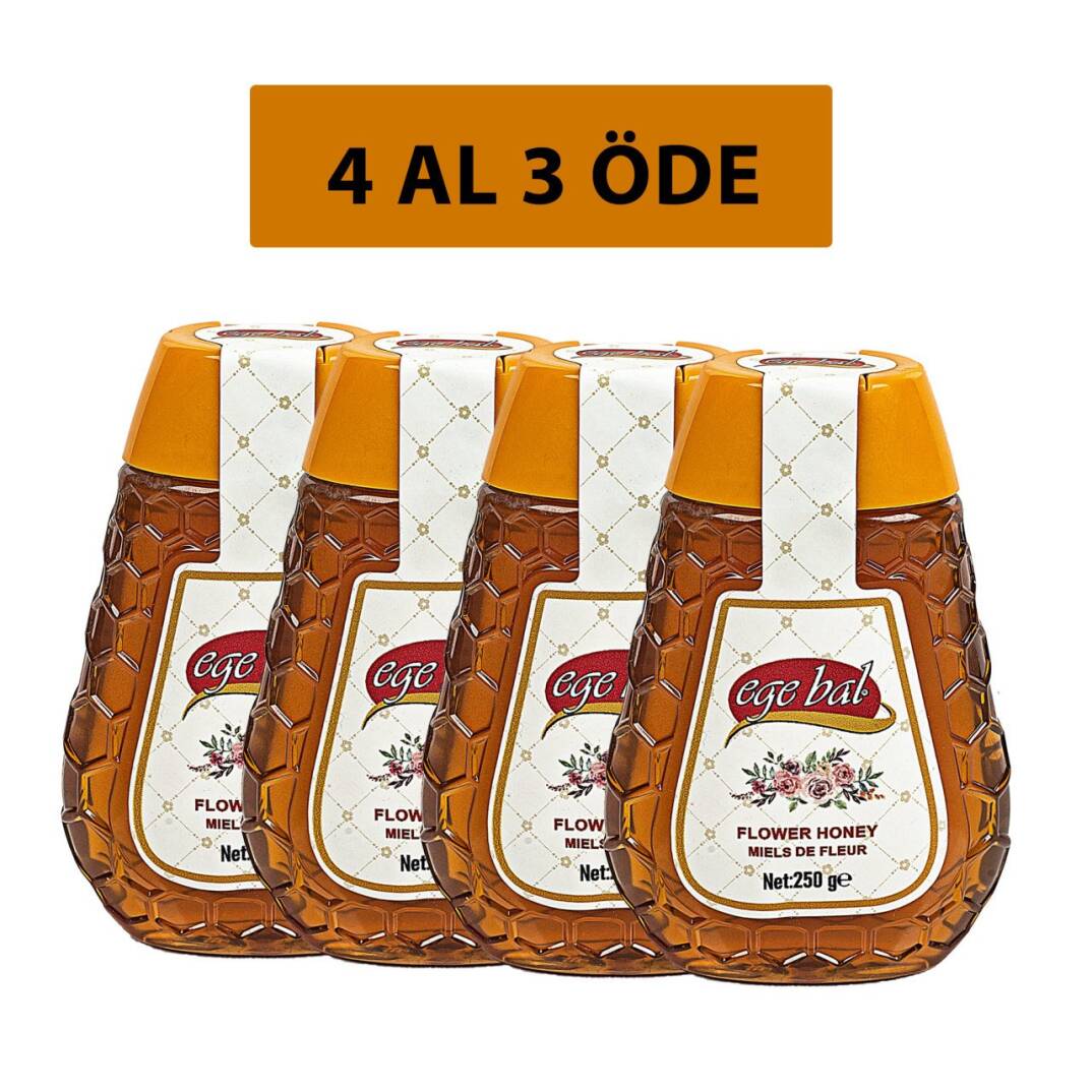 Ege Bal Süzme Çiçek Balı 250g x 4 Sıkma Pet 4 AL 3 ÖDE - 2
