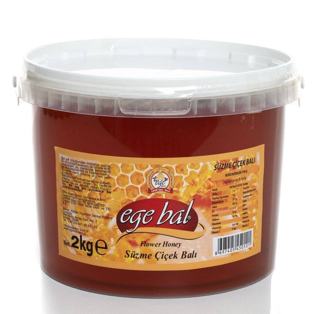 Ege Bal Süzme Çiçek Balı 2kg Kova - 1