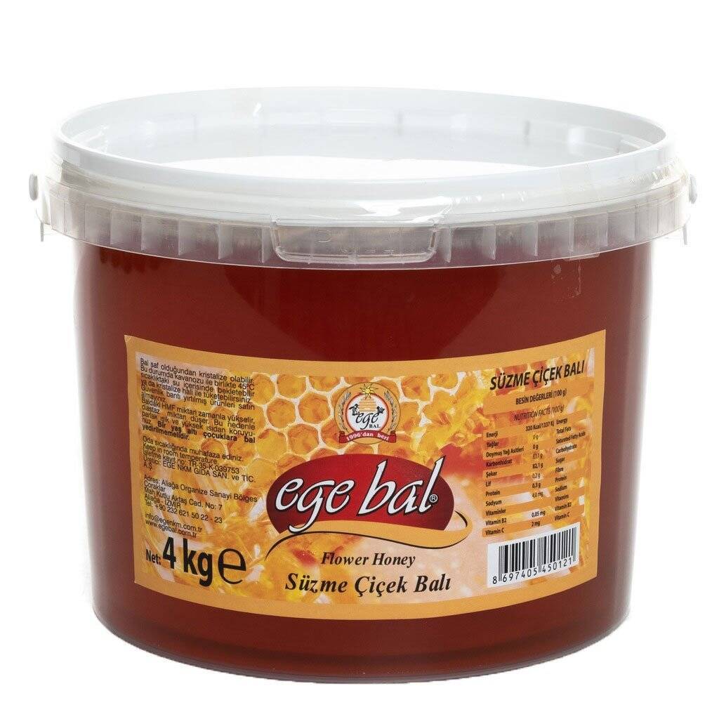 Ege Bal Süzme Çiçek Balı 4kg Kova - 1