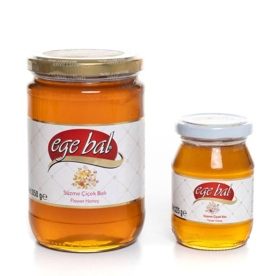 Ege Bal Süzme Çiçek Balı 850g + 225g Cam Kavanoz - 1