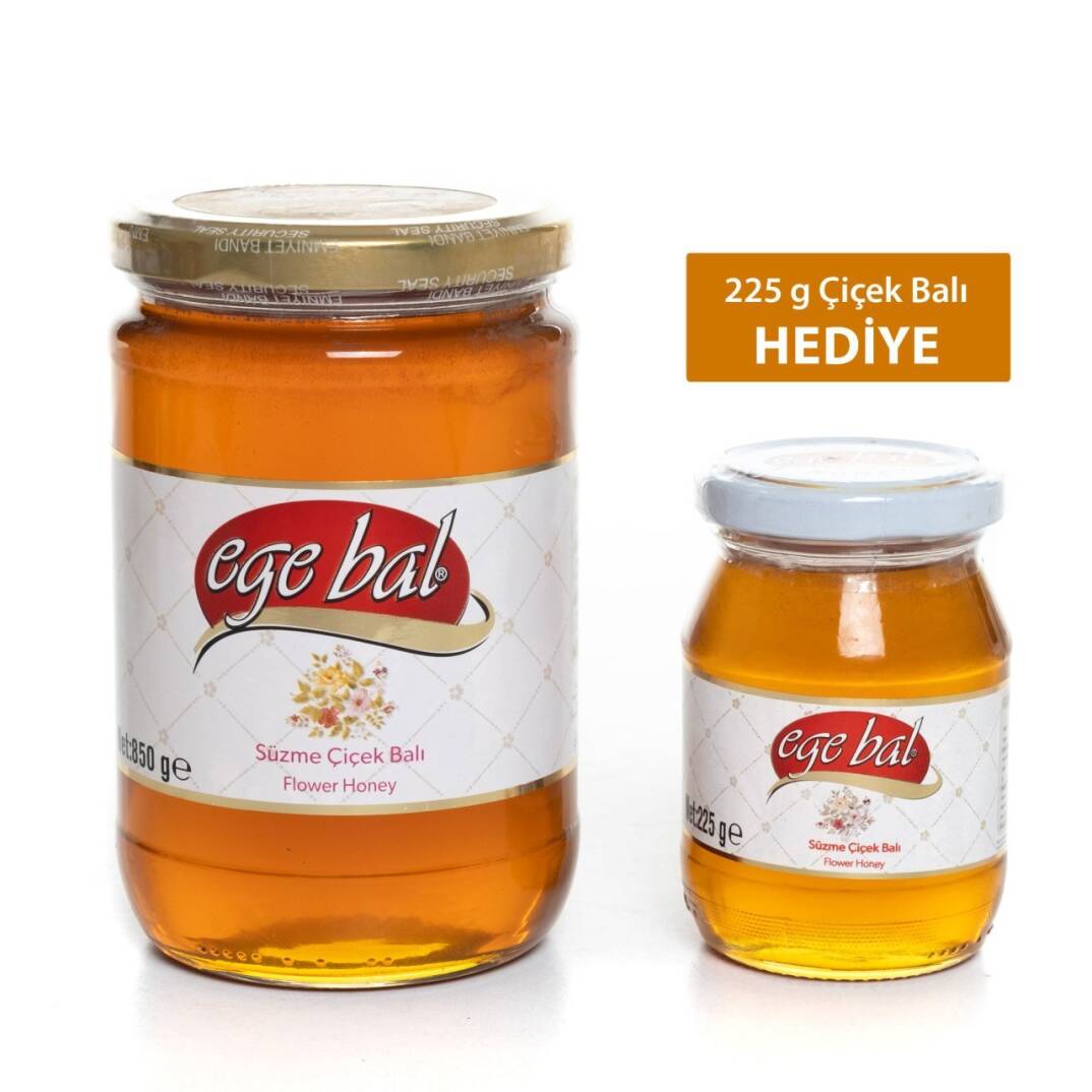 Ege Bal Süzme Çiçek Balı 850g + 225g Cam Kavanoz - 2